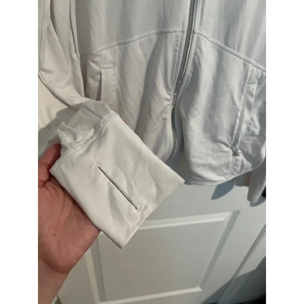 Athleta Women’s White Performance Zip-Up Jacket with Hood – Size Medium - Picture 3 of 7